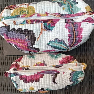 Ensemble 2 Trousses de toilette matelassée mère et fille 